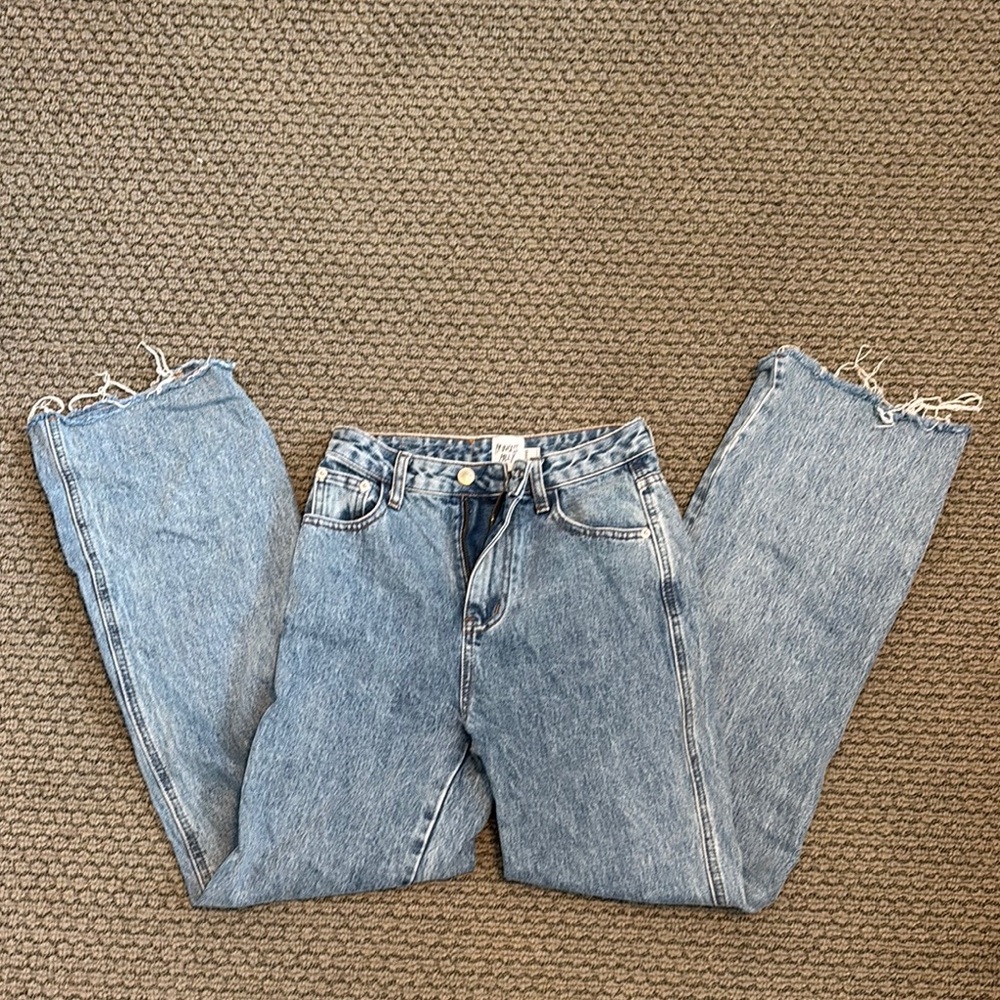 Princess Polly Blue Straight Leg Jeans